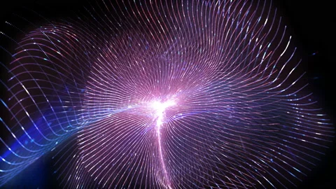 4K Abstract loopable violet cg motion waving dots texture Stock Footage 116422238