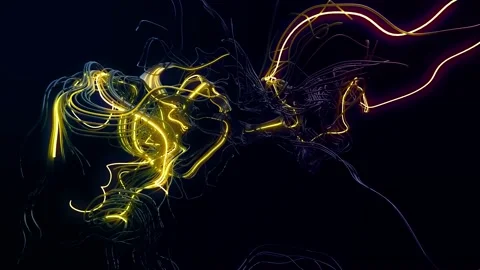 4k abstract looped bg. Multicolor flash of curved lines. Concept of computing Stock Footage 148891075