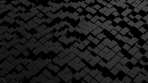 4k abstract looped dark background waves of cubes on plane. Grid of cubes. VJ bg Stock Footage 148052210