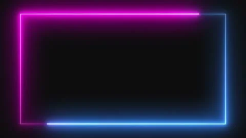 4k Abstract looped rectangular ultraviolet glowing neon popular text box for log Vidéo 214459216