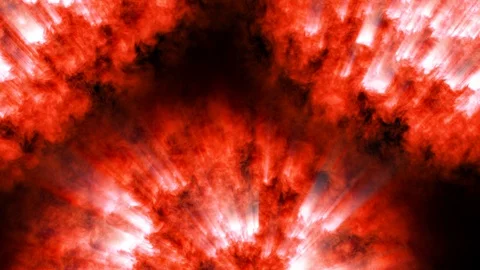 4k abstract looped space background like a burning star from the surface of Stock Footage 125252329