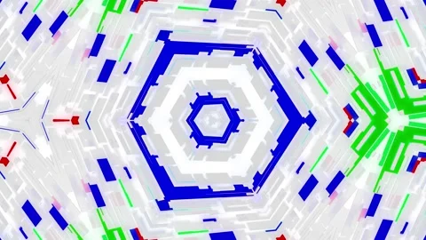 4k abstract looped white sci-fi background with symmetrical geometric pattern Stock Footage 157889679