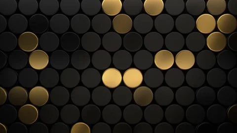 4K Abstract luxury Circle Shape geometric black grey gradient Gold background. Stock Footage 224821136