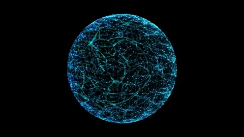 4K Abstract Morphing Wireframe Sphere Seamless Loop Stock Footage 341258245