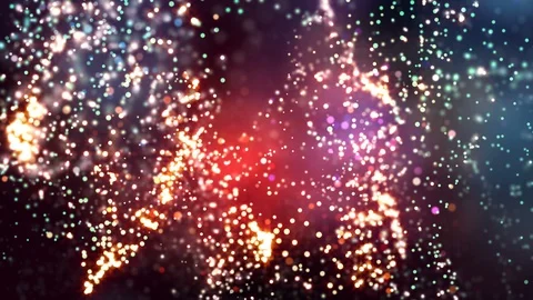 4K Abstract motion background animation shining particles dust wave flow loop Stock-Footage 101455289