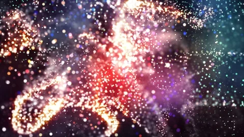 4K Abstract motion background animation shining particles dust wave flow loop Stock-Footage 101573131