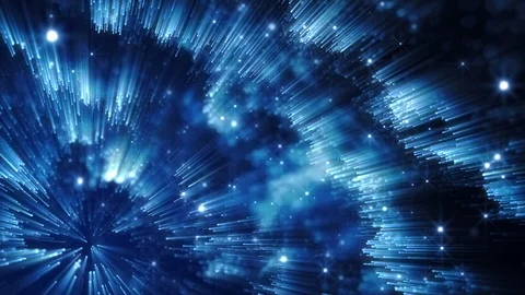 4K Abstract motion background animation shining particles dust wave flow loop Video stock 101680513