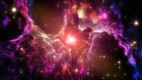 4K Abstract motion background animation shining particles dust wave flow loop Stock-Footage 101680634