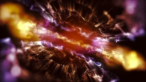 4K Abstract motion background animation shining particles dust wave flow loop Stock Footage 101680685