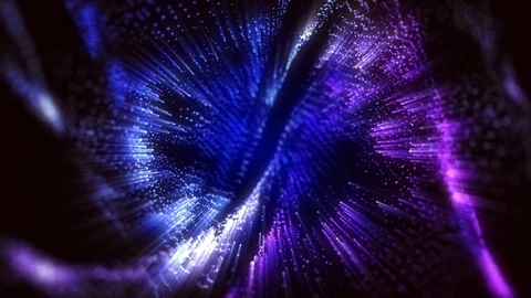 4K Abstract motion background animation shining particles dust wave flow loop Video stock 101681029