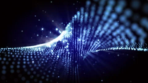 4K Abstract motion background animation shining particles dust wave flow loop Stock-Footage 101939827