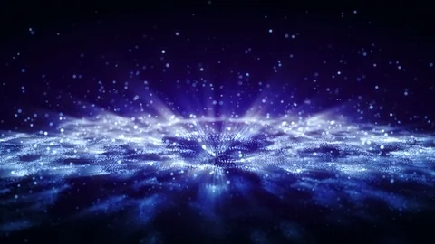 4K Abstract motion background animation shining particles dust wave flow loop Vidéo 101940217