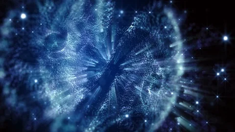 4K Abstract motion background animation shining particles dust wave flow loop 스톡 동영상 101979079