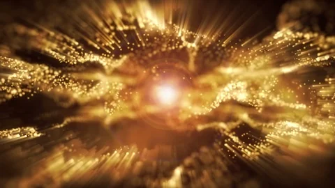 4K Abstract motion background animation shining particles dust wave flow loop Video stock 102329813