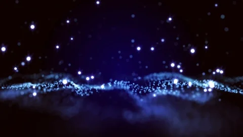 4K Abstract motion background animation shining particles dust wave flow loop Stock-Footage 102665639