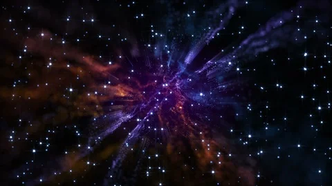 4K Abstract motion background animation shining particles dust wave flow loop Video stock 102666009