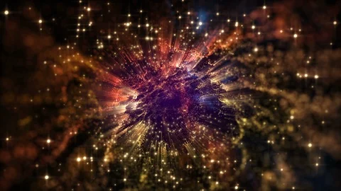 4K Abstract motion background animation shining particles dust wave flow loop Stock Footage 102666732