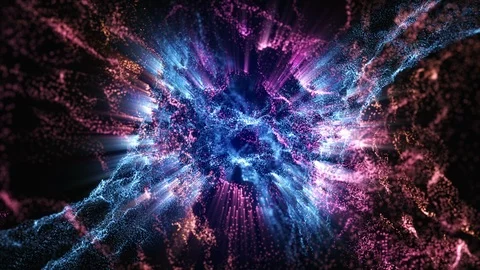 4K Abstract motion background animation shining particles dust wave flow loop Stock Footage 102667579