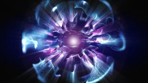 4K Abstract motion background animation shining particles dust wave flow loop Stock Footage 103143994