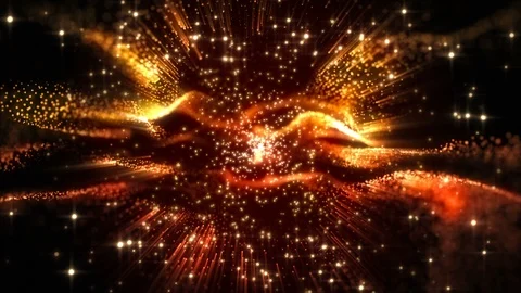 4K Abstract motion background animation shining particles dust wave flow loop Stock Footage 103509719