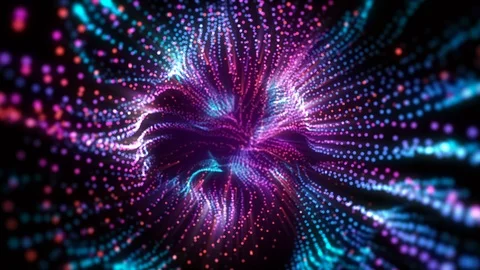 4K Abstract motion background animation shining particles dust wave flow loop Stock-Footage 103510075