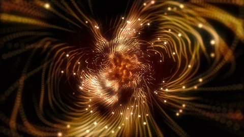 4K Abstract motion background animation shining particles dust wave flow loop Stock Footage 103510147