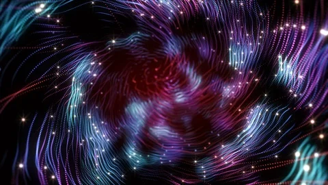 4K Abstract motion background animation shining particles dust wave flow loop Stock Footage 103510459