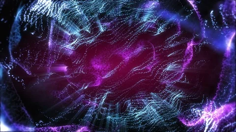4K Abstract motion background animation shining particles dust wave flow loop Stock Footage 103510526