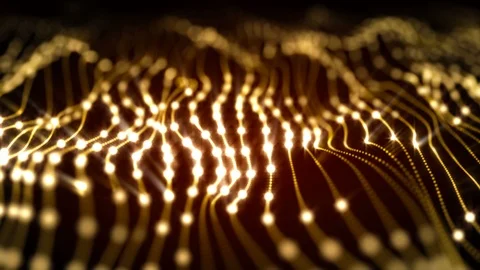 4K Abstract motion background animation shining particles dust wave flow loop Stock-Footage 104209806