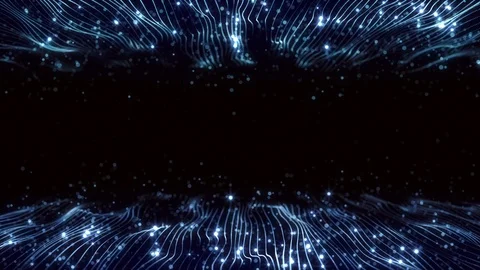 4K Abstract motion background animation shining particles string grid flow loop Stock Footage 104209909