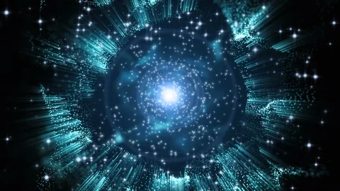 4K Abstract motion background animation shining particles dust wave flow loop 스톡 동영상 104210132