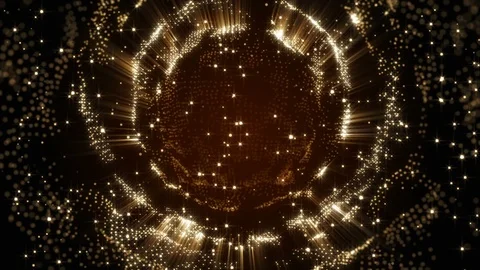 4K Abstract motion background animation shining particles dust wave flow loop Video stock 104210464