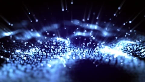 4K Abstract motion background animation shining particles dust wave flow loop Stock-Footage 104210740
