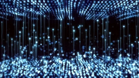 4K Abstract motion background animation shining particles string grid flow loop Stock Footage 104211633