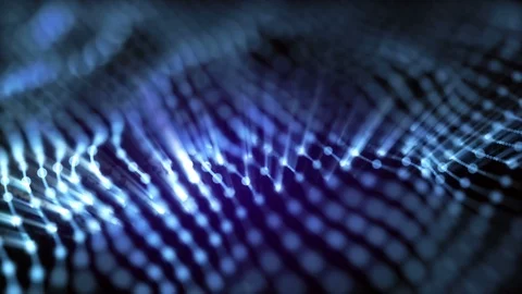 4K Abstract motion background animation shining particles dust wave flow loop Vídeo Stock 105474301