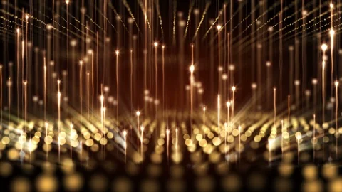 4K Abstract motion background animation shining particles string grid flow loop Stock Footage 105474416