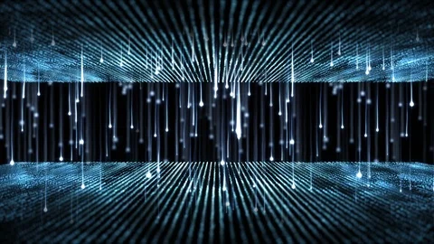 4K Abstract motion background animation shining particles string grid flow loop Stock Footage 105474469
