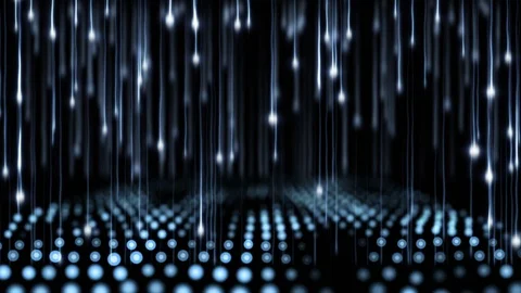 4K Abstract motion background animation shining particles string grid flow loop Stock Footage 105474479