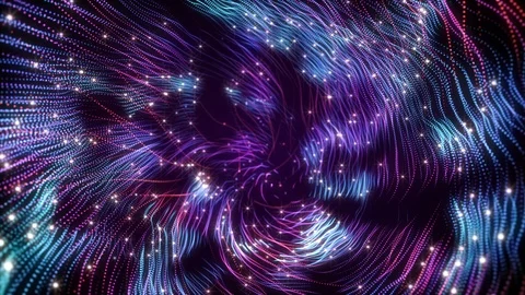 4K Abstract motion background animation shining particles dust wave flow loop 스톡 동영상 105474804