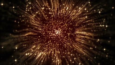 4K Abstract motion background animation shining particles dust wave flow loop Stock Footage 105475035