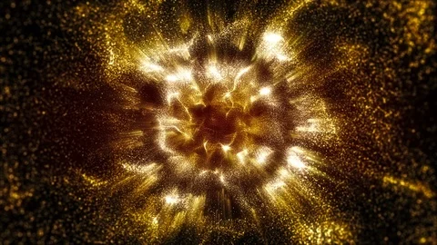 4K Abstract motion background animation shining particles dust wave flow loop Video stock 105475345