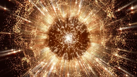 4K Abstract motion background shine particles dust wave circle sphere flow loop Stock Footage 101455156