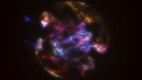 4K Abstract motion background shine particles dust wave circle sphere flow loop Stock Footage 101571756