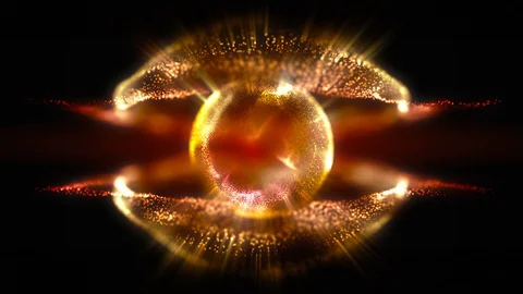 4K Abstract motion background shine particles dust form purl and shell form loop Stock Footage 101979146