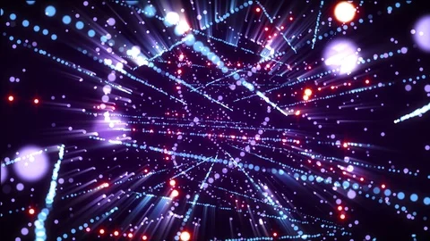 4K Abstract motion background shine particles twist techno digital strings loop Video stock 104212985