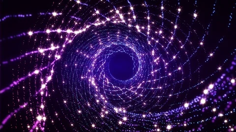 4K Abstract motion background shining particles twisted rotating pattern loop Stock Footage 103509839