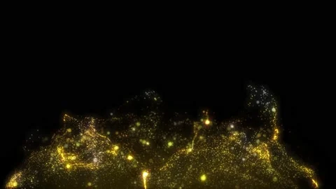 4K Abstract motion background shining gold particles fluid flow fluctuating Stock-Footage 154528664