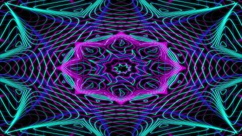 4k Abstract multicolored graphics background. Fractal acid trip animation Stock Illustration