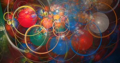4K abstract multicolored particle motion background seamless looping fractal Stock Footage 85707964