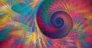 4K Abstract Multicolored Spiral Motion Background Seamless Looping Fractal Stock Footage